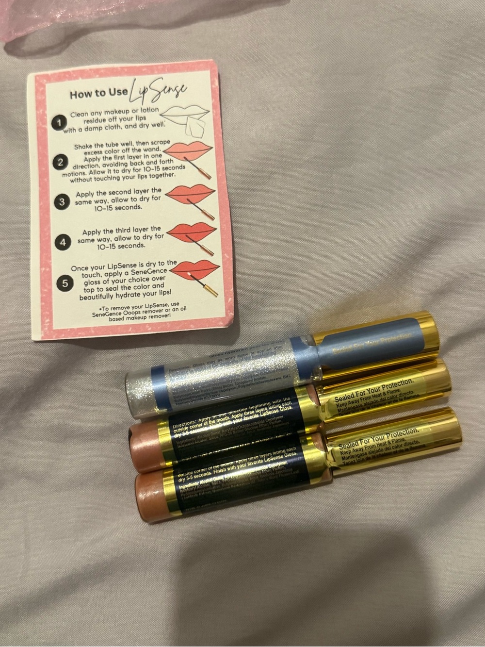 lip sense kit! lip stain duo and a glittery gloss topper - Picture 2 of 3